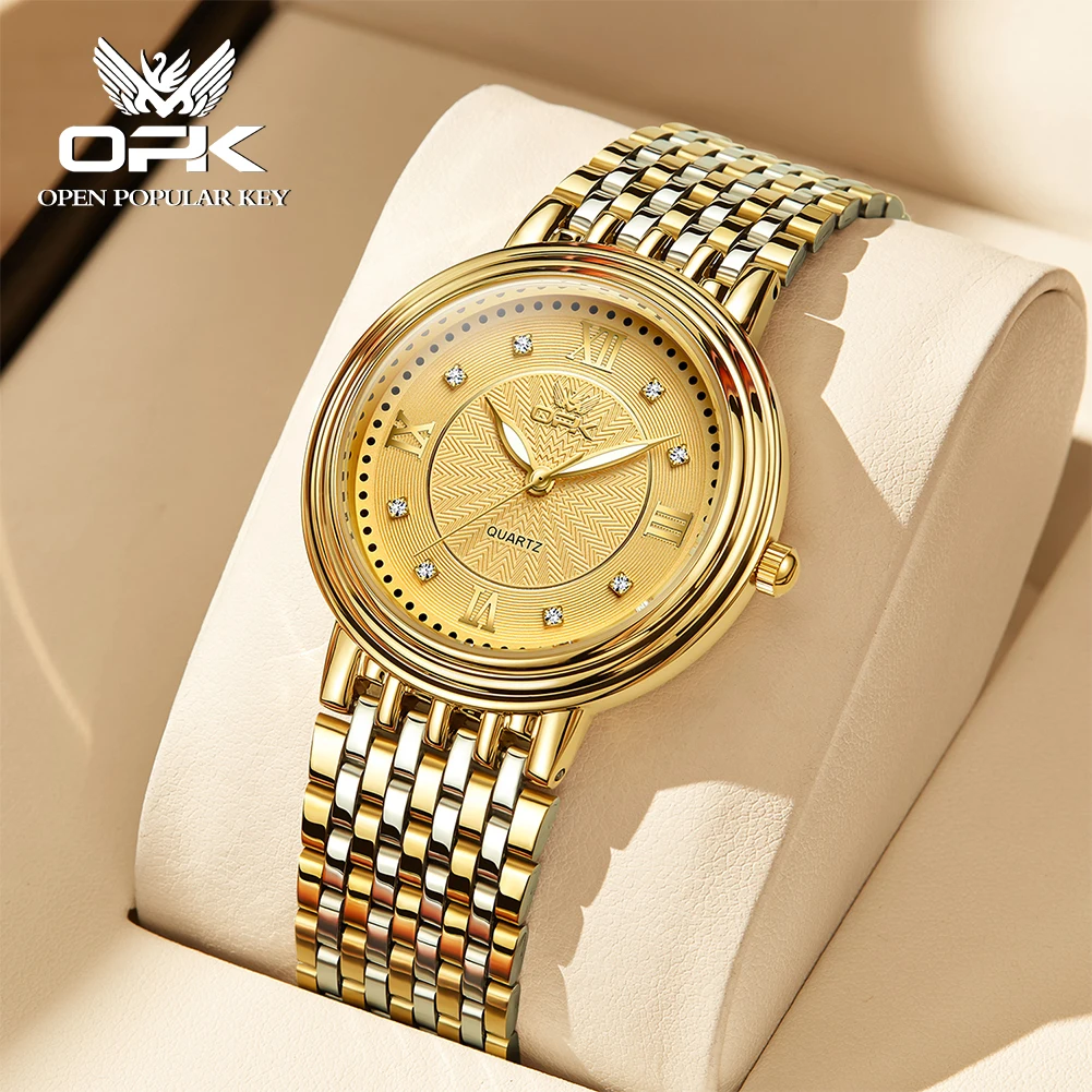 

OPK 6005 Luxury Original Watch For Men Waterproof Luminous Quartz Movement Man Wristwatch Fashion Stainless Steel Men Watch