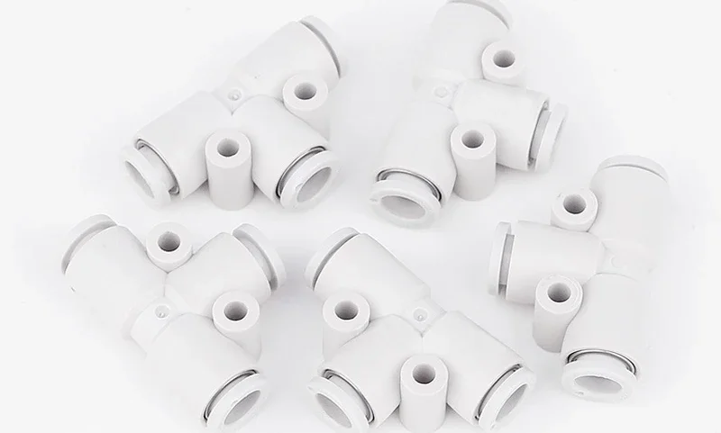 10PCS  Original pneumatic accessory plastic reducer T tee pipe quick connector white KQ2T 04 06 08 10