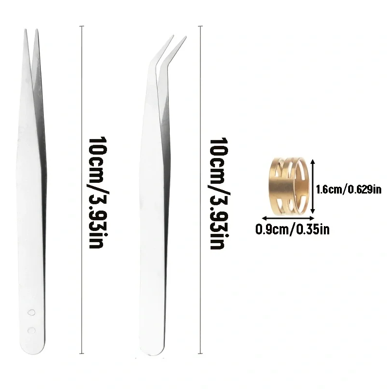 8 pieces/set, set of yellow high-end jewelry making tools, including round head, pointed end, thread knife, and serrated pliers