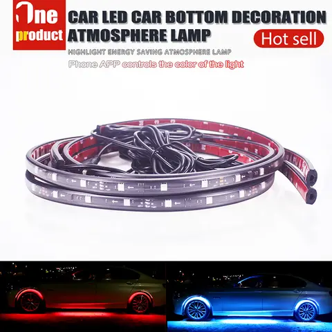 43,31 tums Streamer bilbelysning RGB 64 färger universell LED-interiör dold under akrylremsa Symphony Atmosphere-lampa 10 best sales LED-lampor under bilen - №10