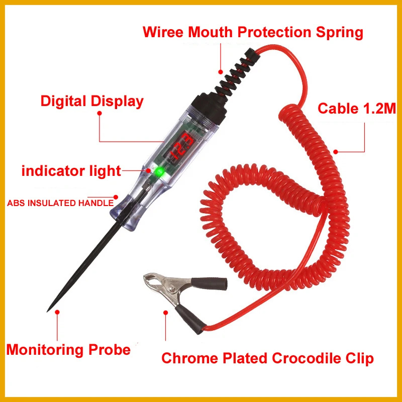 NEW 2026 6V 12V 24V Car Truck Voltage Circuit Tester Digital LED Probe Test Pen Auto Diagnostic Repair with Measuring Function