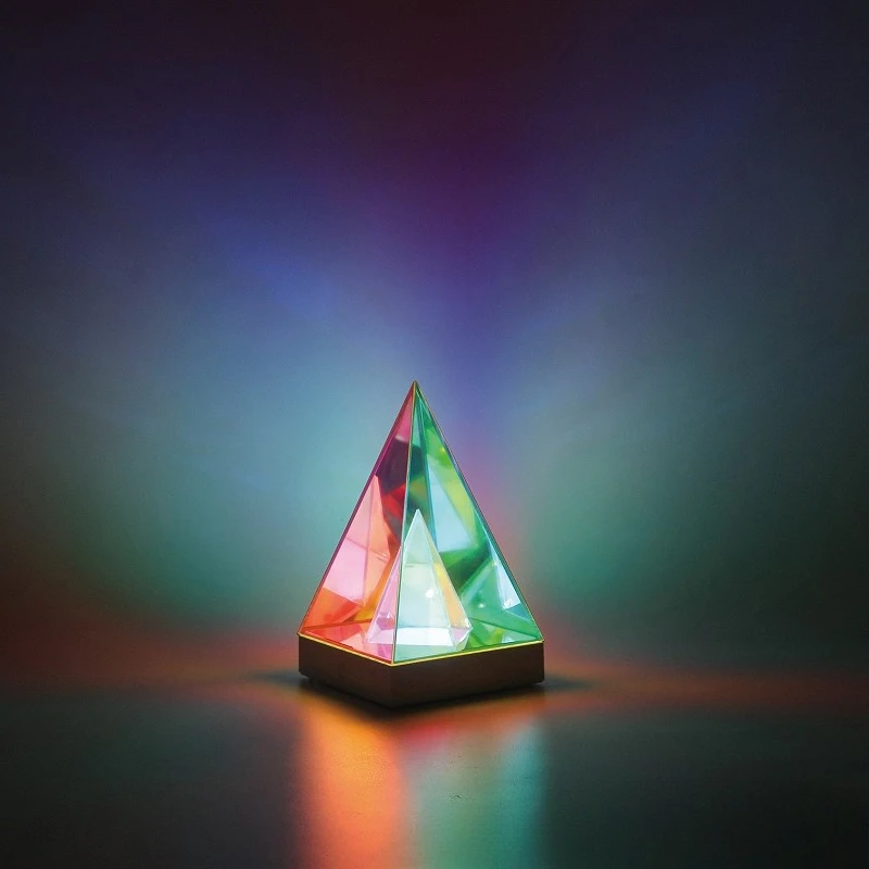 Creative Gift Colorful Acrylic Neon Night Floor Lamps Desktop Atmosphere Table Lights Bedroom Triangle Cube Portable Ornaments