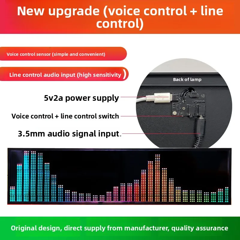 Professional RGB Music Spectrum Display 32/40/384 LED Audio Rhythm Voice Control Pickup Light for Desktop Atmosphere