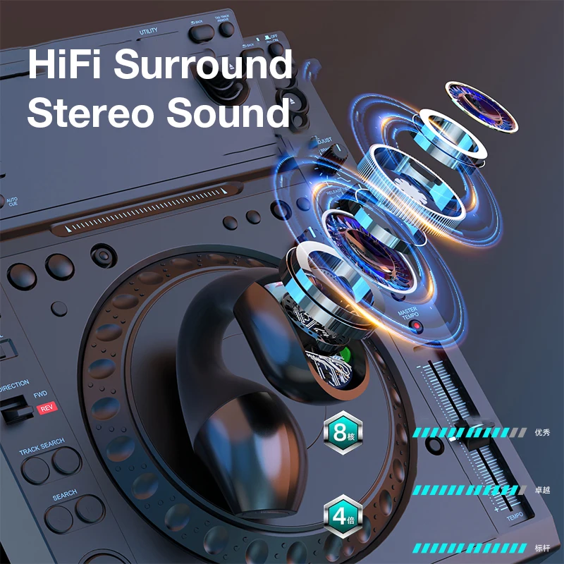 SANLEPUS auricolare cuffie Wireless Open-Ear auricolare Bluetooth auricolare sportivo a conduzione ossea auricolari TWS con microfono chiamate HD