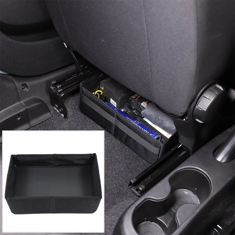 

Oxford Cloth Black For Fiat 500 2023 Car rear seat bottom storage box car interior modification accessories 1Pcs