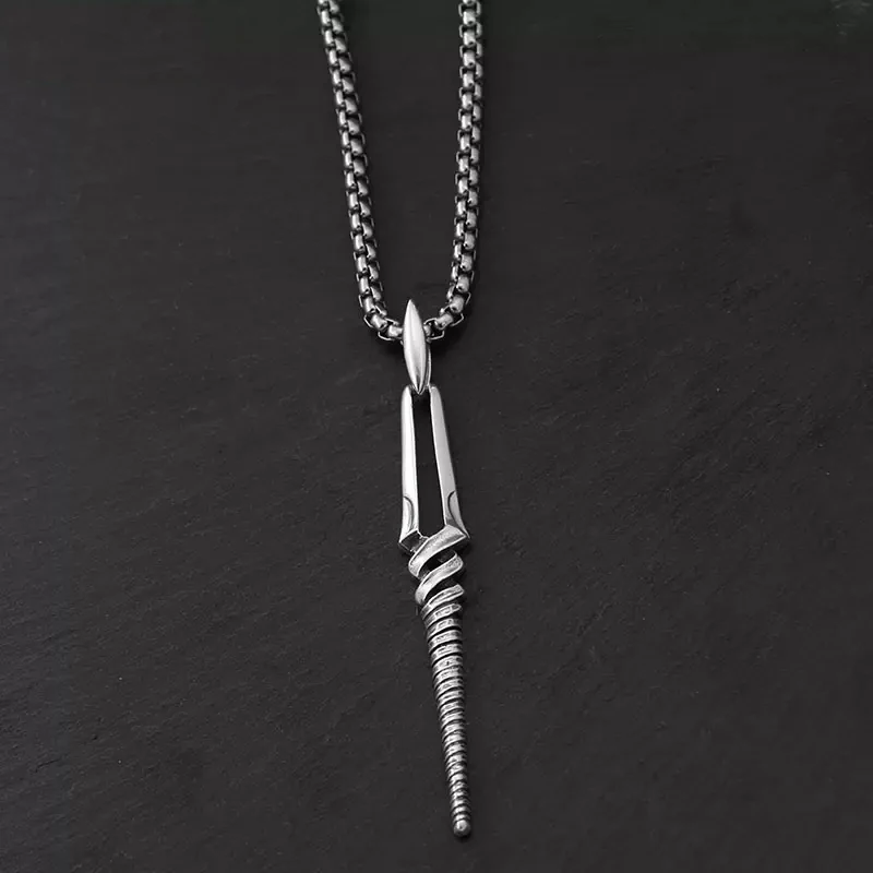 Spear Of Longinus Necklace For Women Vintage Silver 925 Sterling Silver Pendant For Party Personality Men Jewelry Cosplay Props