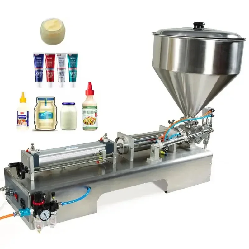 PBOBP Horizontal Single Head Paste Filling Machine With Mixing Tank for Cleaning Paste Body Lotion