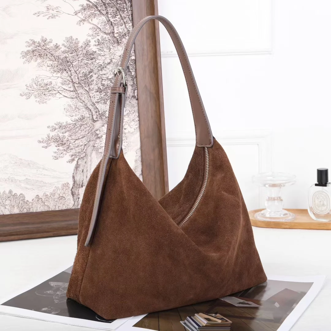 

Fashion Women Shoulder Crossbody Bag Luxury Designer Brand Ladies Soft Suede Cow Leather High Quality Tote Bag Autumn Winter New