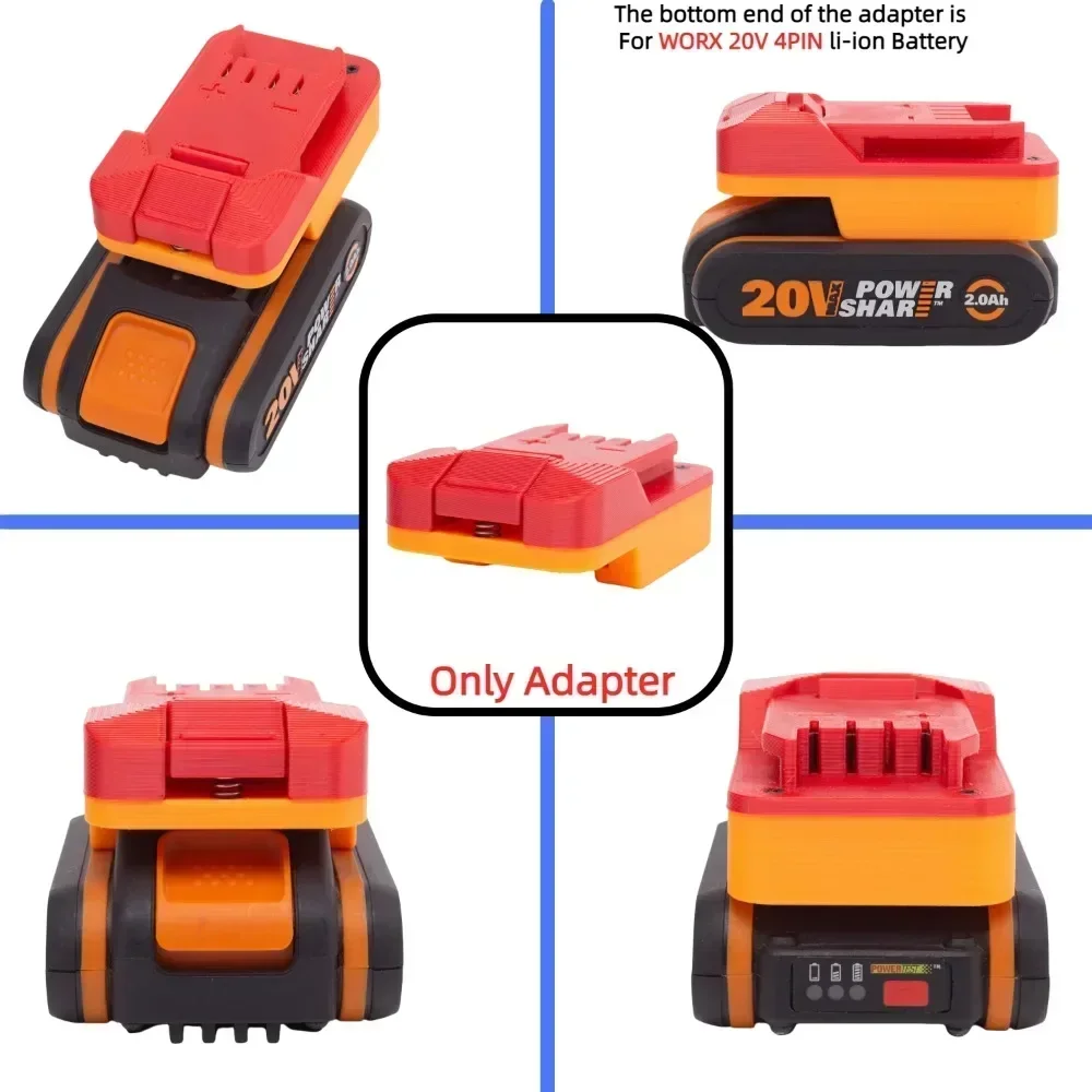 Battery Adapter/Converter for WORX 20V 4PIN Li-ion Battery TO Lidl Parkside X20V TEAM Series Cordless Power Tools (Only Adapter)