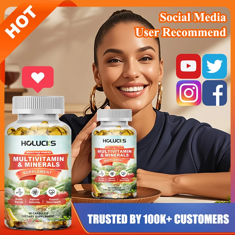 All-in-One Multivitamin & Minerals Supplement, for Heart, Brain, Bones & Skin Health, Memory, Joints & Immunity, Non-GMO, Vegan
