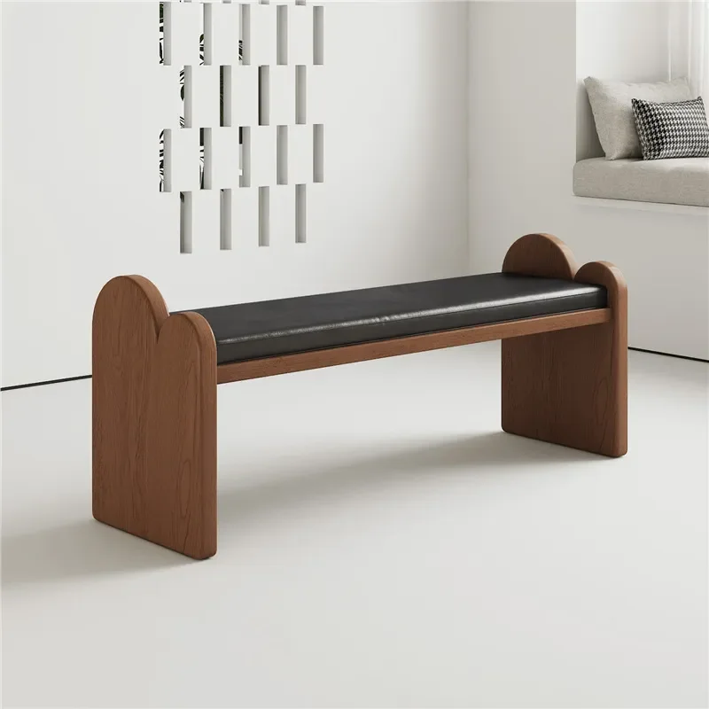 Medieval Solid Wood Bench Bedroom Cloakroom Bedside Sofa Stool Creative Dining Table Bench Home Shoe Change Stool