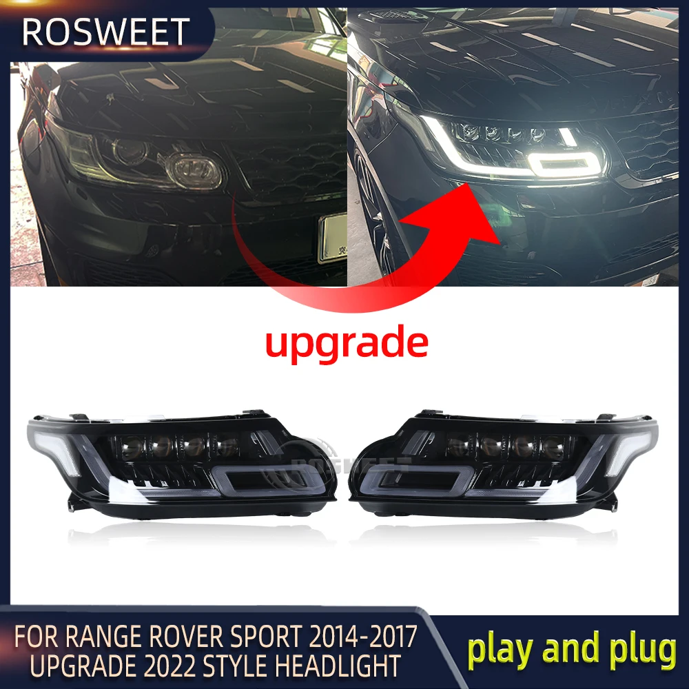 

4LEDS Front Headlights DRL For Land Rover Range Rover Sport L494 2014 2015 2016 2017 Upgrade 2022 NEW Facelift Full Matrix Style