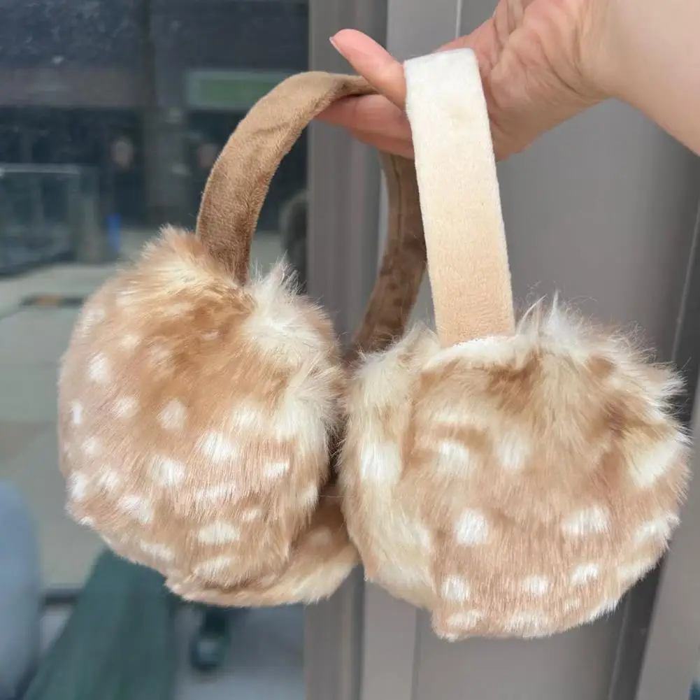 Women Winter Hat Plush Millinery Hat Cozy Christmas Deer Pattern Plush Gloves Collar Set with Adjustable Straps for Warmth - view 6