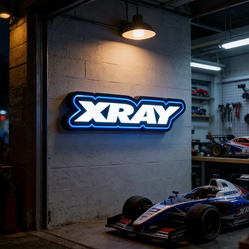 Neon light box racing atmosphere light garage wall decoration LED luminous sign pattern text can be customized