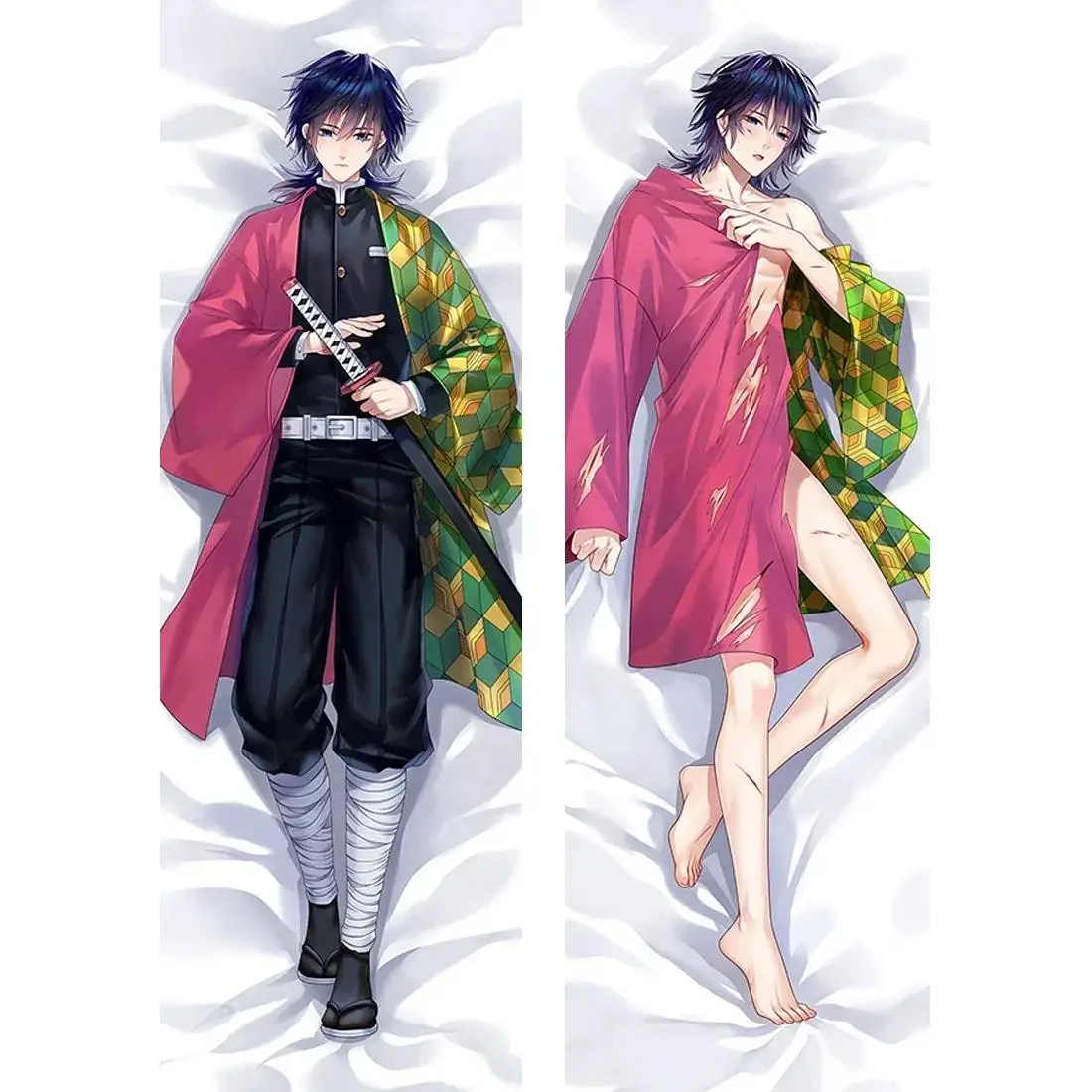 

Anime Decorating Pillow Case Demon Slayer Tomioka Giyuu Dakimakura Double Side Print Hugging Body Cushion Cover Otaku Waifu