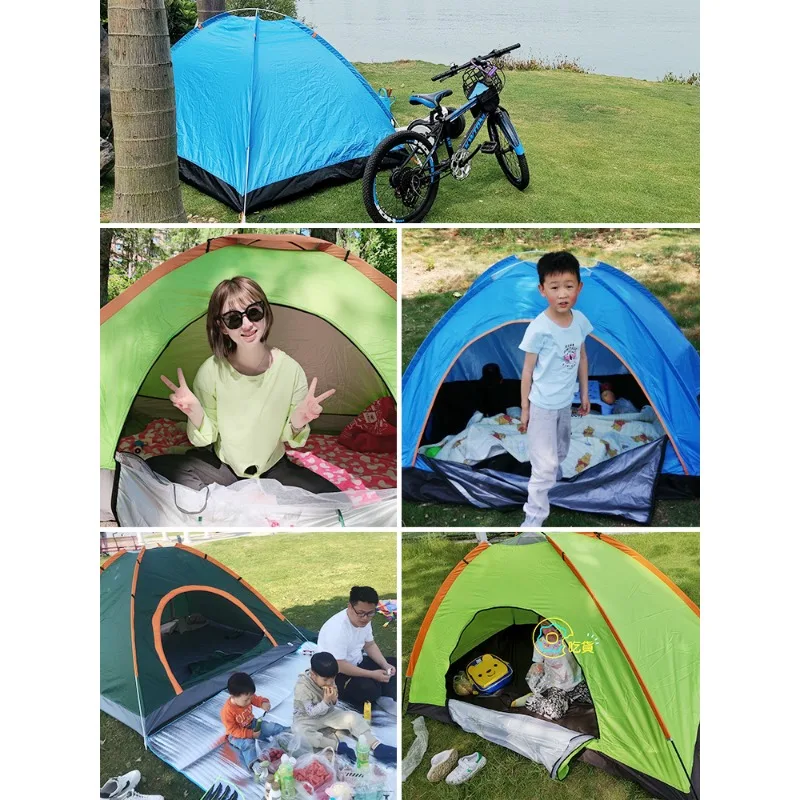 Tent outdoor 3-4 person fully automatic camping, camping, outdoor thickening, rain proof, quick opening, folding, portable