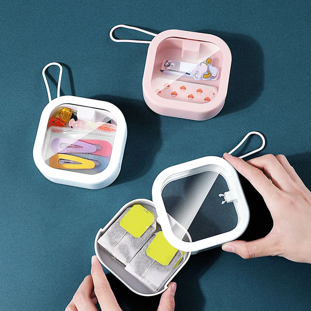

2pcs Hair Band Storage Box Organizer for Rubber Bands Scrunchies Jewelry Holder Case Earring Tool Portable Lanyard Design
