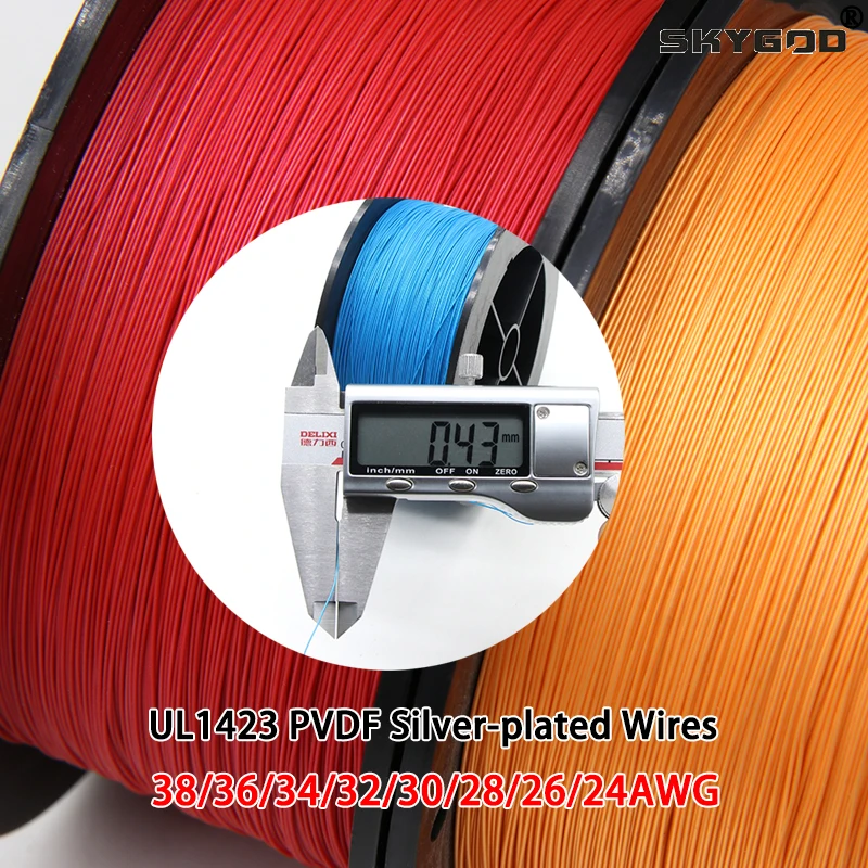 5~100m  PTFE Wire UL1423 Silver Plated Single Core Cable (No Scroll) Micro Fine Electronic Line DIY High Temperature Copper Wire