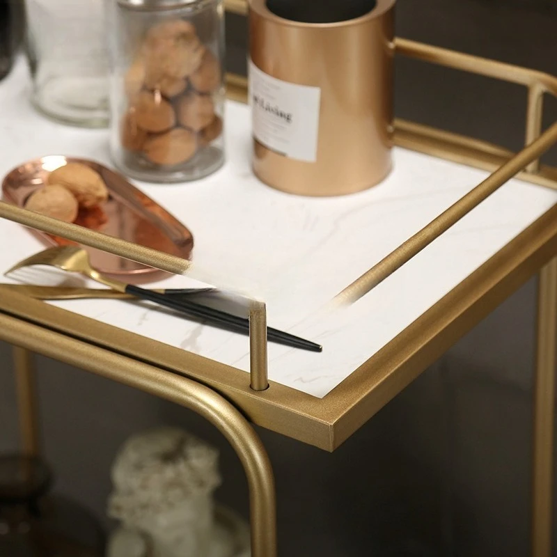 عربة النبيذ الذهبية على الطراز الأوروبي، عربة متنقلة للمطاعم، جانب وجبة إبداعية