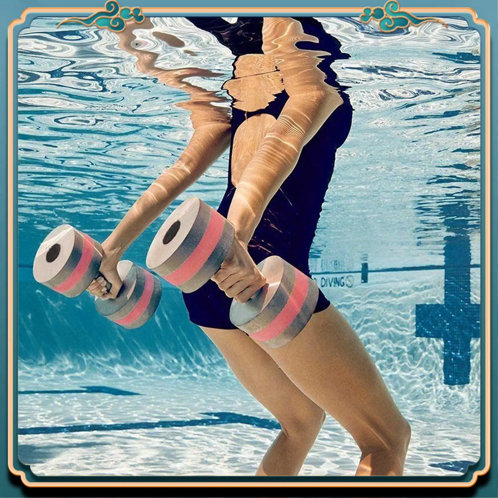 Lo último en resistencia a la piscina con mancuernas de espuma para ejercicio aeróbico de 4 Uds., equipo de ejercicio para manillar con barra para Fitness en agua para perder peso