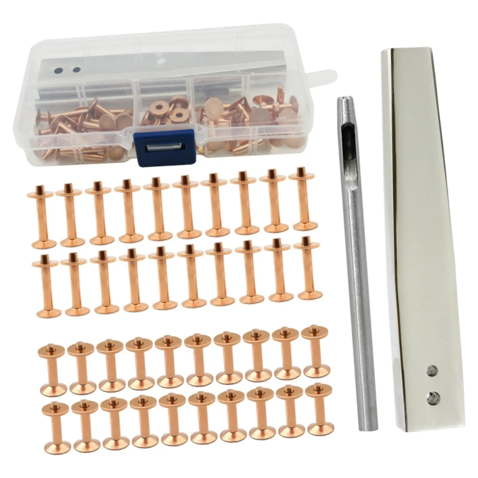 Leather Rivet Kit with Fixing Tool Riveting Tubular Brass Rivets Leather