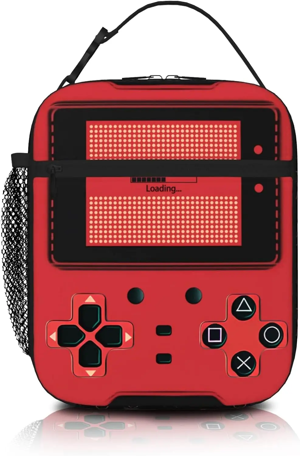 Video Game Lunch Box Gamepad Insulated Lunch Bag Reusable Cool Gamer Slogan Game Theme Lunch Box With Adjustable Shoulder Strap,