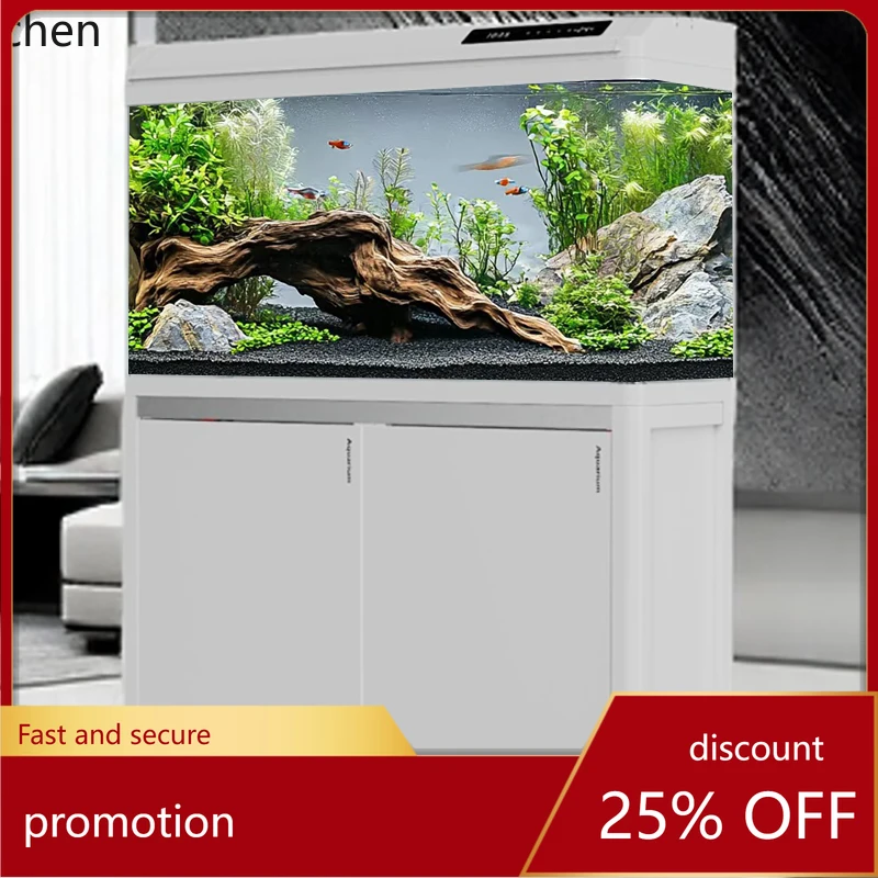 

HT аквариум среднего дна фильтр золотой бытовой верхний фильтр стекло экологический большой аквариум для гостиной аквариум