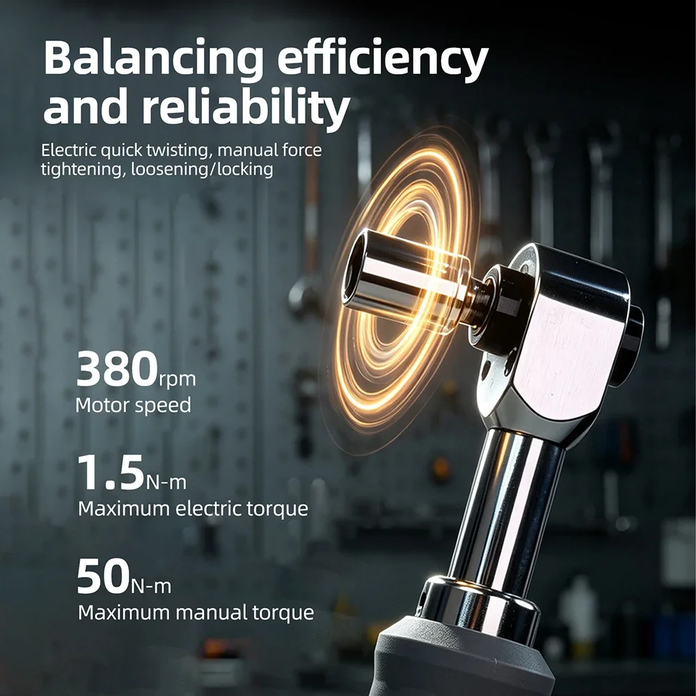 Electric Ratchet Wrench 1/4 Cordless With USB-C Fast Charging 1.5N.m Torque 380RPM for Car Repair DIY Home Maintenance