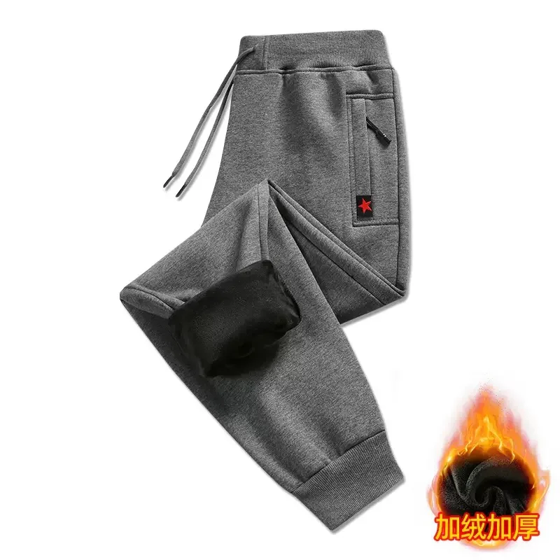 الخريف والشتاء موضة جديدة الاتجاه زائد سماكة الدافئة الصوف السراويل للرجال فضفاضة الرياضة مريحة كبيرة الحجم السراويل M-5XL