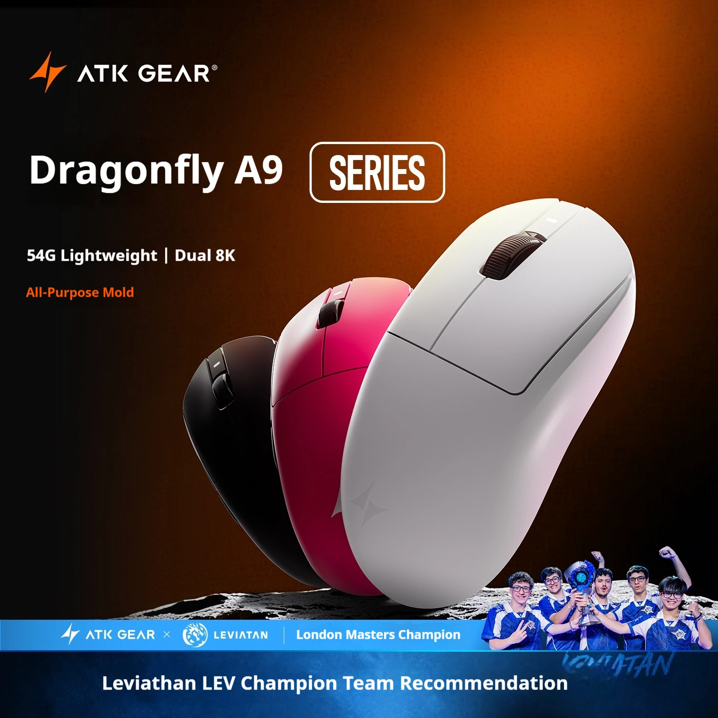 ATK Dragonfly A9 wireless lightweight esports mouse, programmable driver, suitable for esports gaming mouse, FPS enthusiast gift