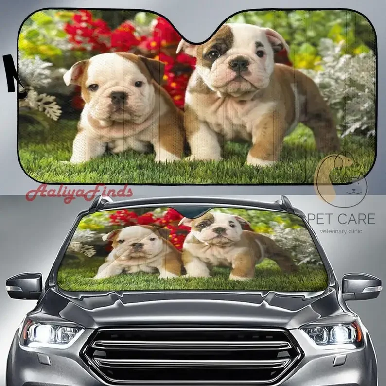 Baby Bull Dog Puppy Cute Car Sun Shade Gift Ideas 2022