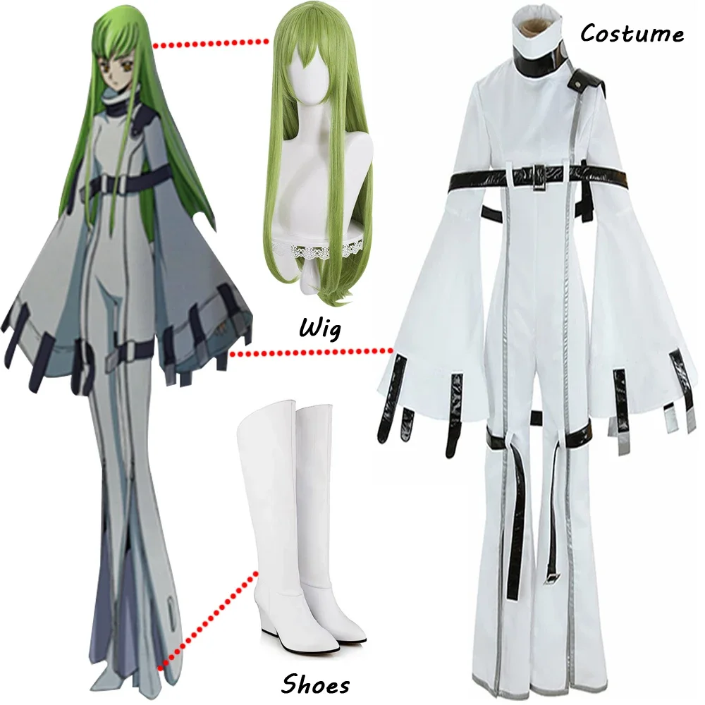 SingXeng Anime Lelouch of the Rebellion Cosplay Costume White Strait-Jacket Jumpsuits Customize Halloween