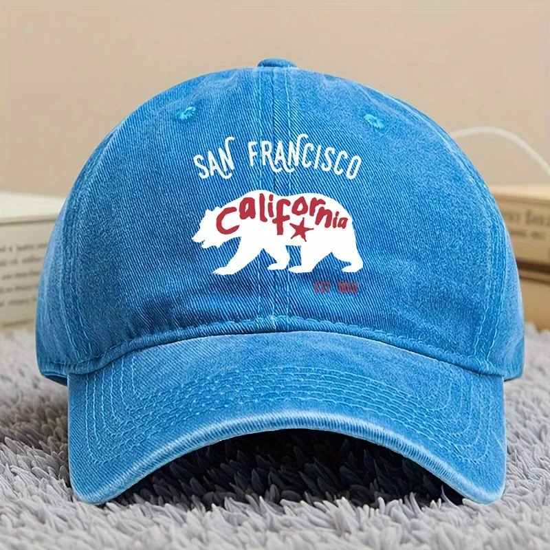 قبعة بيسبول تذكارية مضحكة من سان فرانسيسكو - كاليفورنيا تم إنشاؤها عام 1850، قبعة بيسبول بنمط مطبوع للرجال والنساء