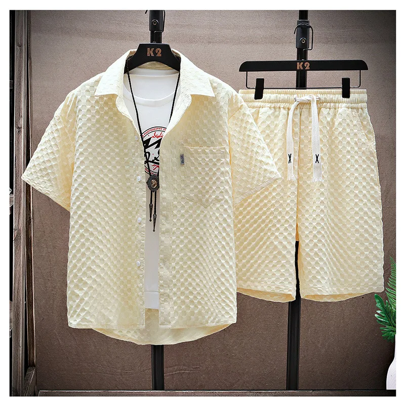 

Casual Suit Men's New Short Sleeved Summer Thin Cool Sportswear Retro Trend Fashion Sportswear Set Men Clothing Tracksuit Men