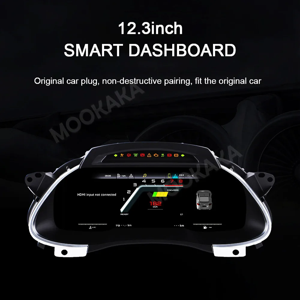 

For Audi A4 2009-2012 Car LCD Dashboard Digital Cluster Cockpit Instrument Speedometer Multifunctional