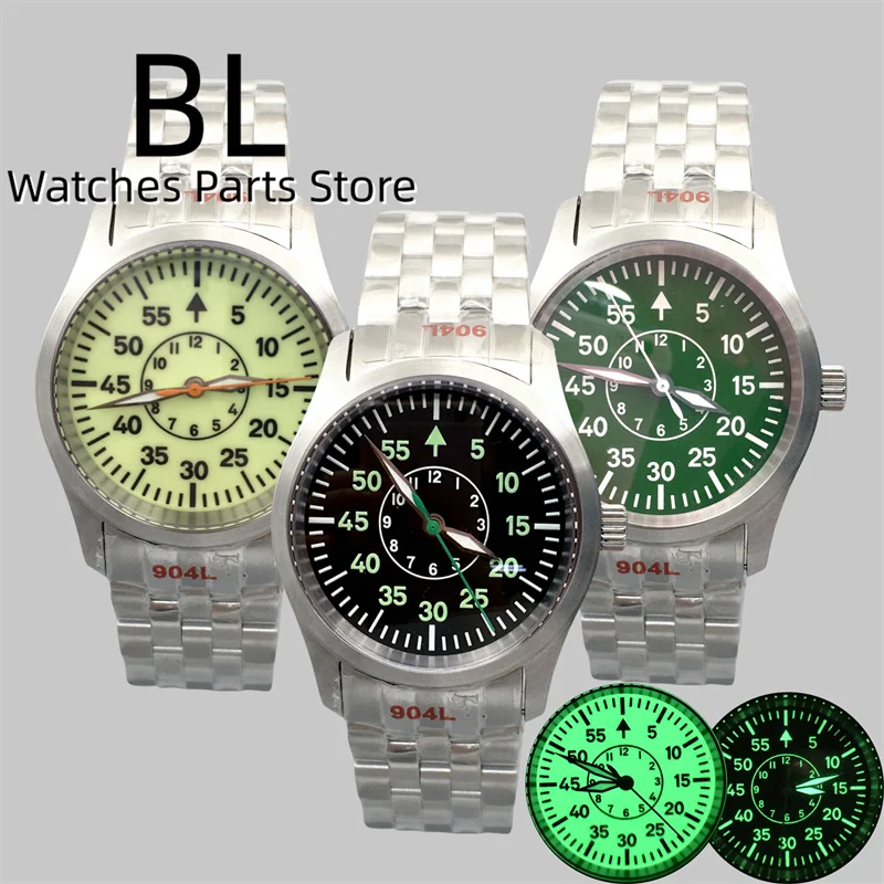 

BLIGER 36mm/39mm Steel Pilot NH35 Movet Dive Watch For Men Green/Blue Black Dial With Super Green Luminous Micro Domed Sapphire