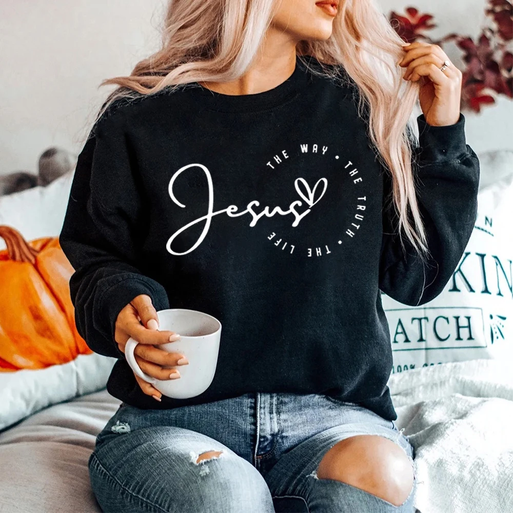Vintage Religious Sweatshirt Jesus Crewneck Pullover Retro Christian Shirt Bible Verse Sweater Unisex Long Sleeves Sweatshirts