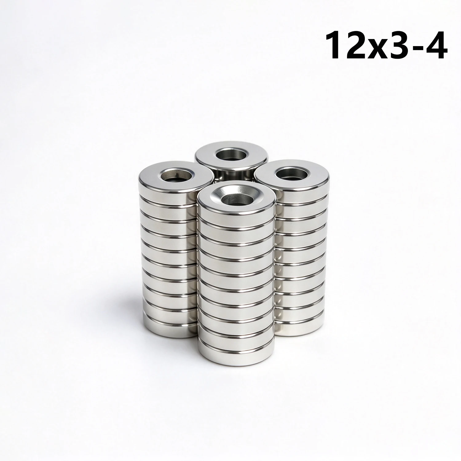 12x3-4 Hole Magnet Neodymium magnet 12mm X 3mm Hole 4mm Round Super Powerful Strong Permanent Magnetic for Fridge, DIY, Building