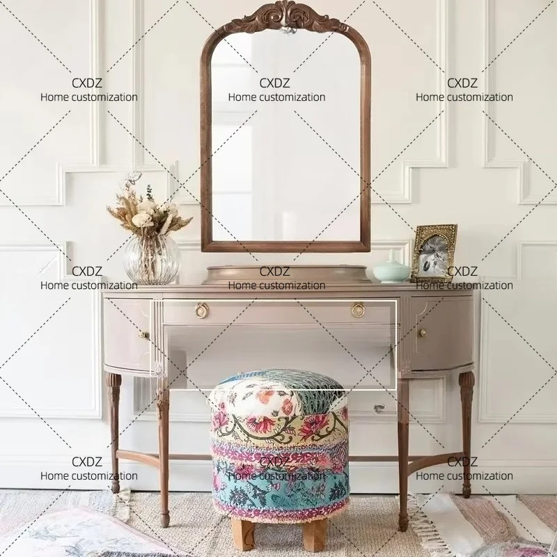 XX neoclassical solid wood dresser small apartment bedroom makeup table  retro villa model room porch table