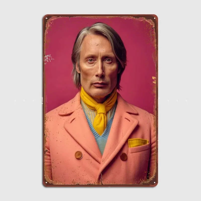 Mads Mikkelsen Fashion Art Wall Decoration Man Cave Vintage Home Decor Items Tin Metal Sign Custom Garage Bar Decoration Poster