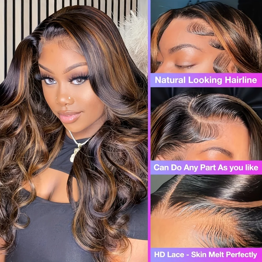 13x4 13x6 تسليط الضوء على الدانتيل شعر مستعار أمامي 100% البرازيلي الشعر البشري 1B30 أومبير الجسم موجة الدانتيل الباروكات الأمامية Hd الدانتيل الشعر البشري للنساء #2