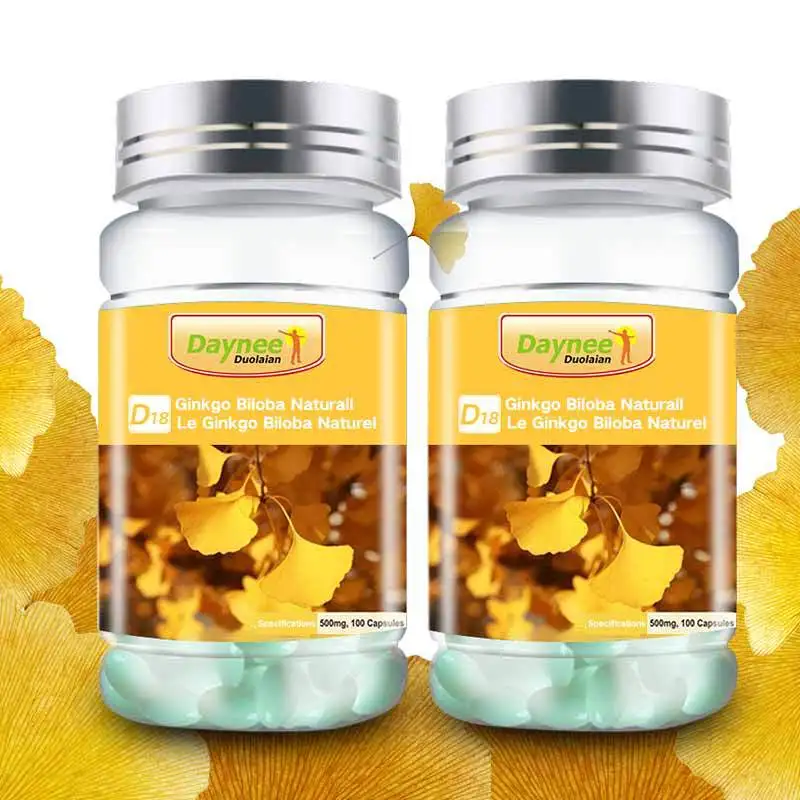 Ginkgo biloba natural capsules are a dietary supplement for the maintenance of the state of the body