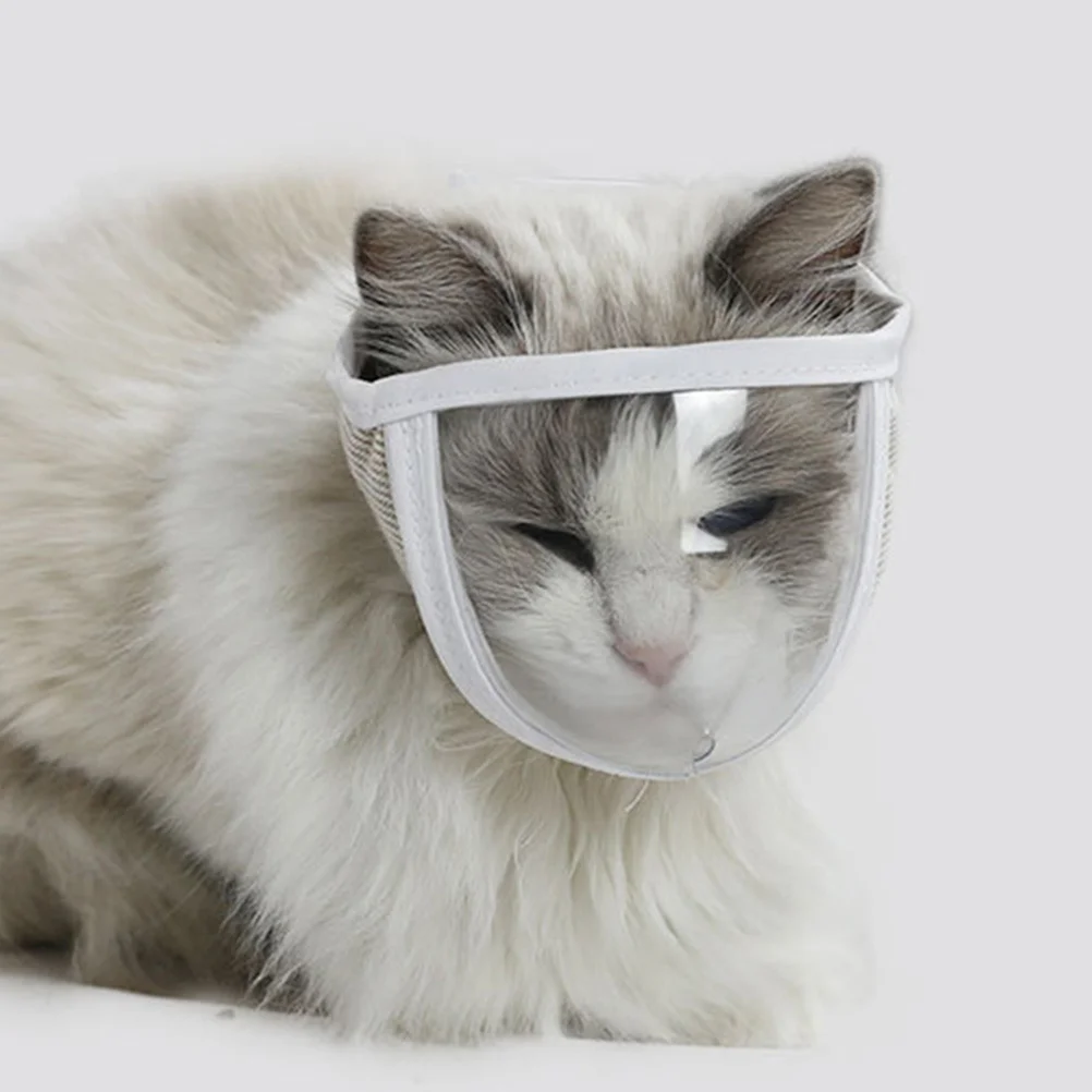 

Pet Grooming Transparent Cat Muzzle For Bathing Nail Trimming Breathable Kitten Muzzle Anti-Biting Head Cover Cat Supply