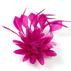 Beautiful Feather Flower Wedding Fascinator Bride Headwear Hair Pin Fashion Women Hair Accessories Cocktail Plumage Headdress
