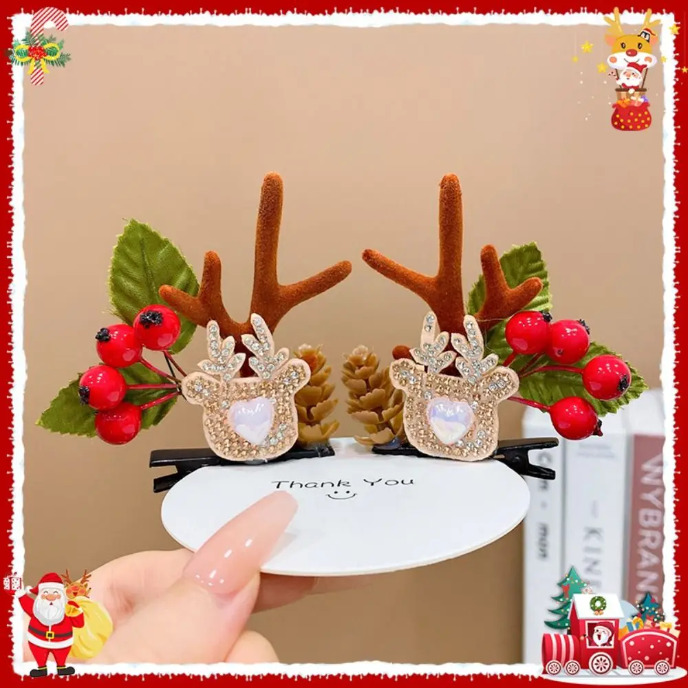 Merry Christmas Decor Christmas Hairpin Sequin Santa Claus Christmas Hat Headabnd Red Barrette Snowflake Plush Hair Clip