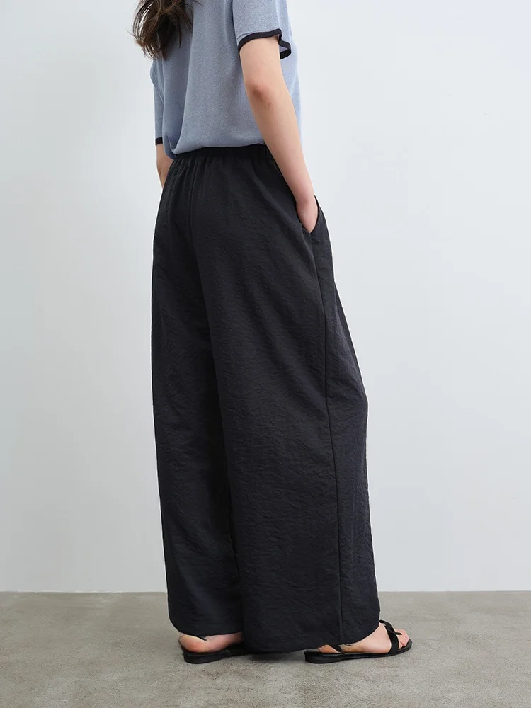 

Gansen High Waist Comfortable Loose Women's Casual Pants A-Line Wide Leg Pants Slimming Texture k Blue Versatile Commute S...