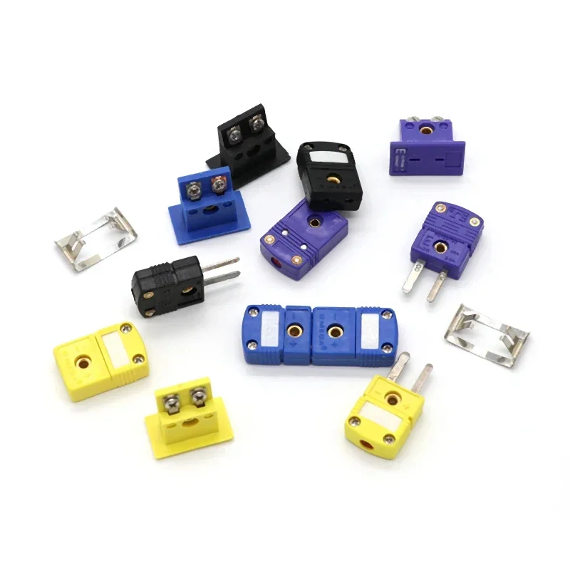 1~100pcs 열전대 소형 소켓 및 플러그 커넥터 K/T/J/E 유형 패널 장착 열전대 플러그 및 소켓 센서