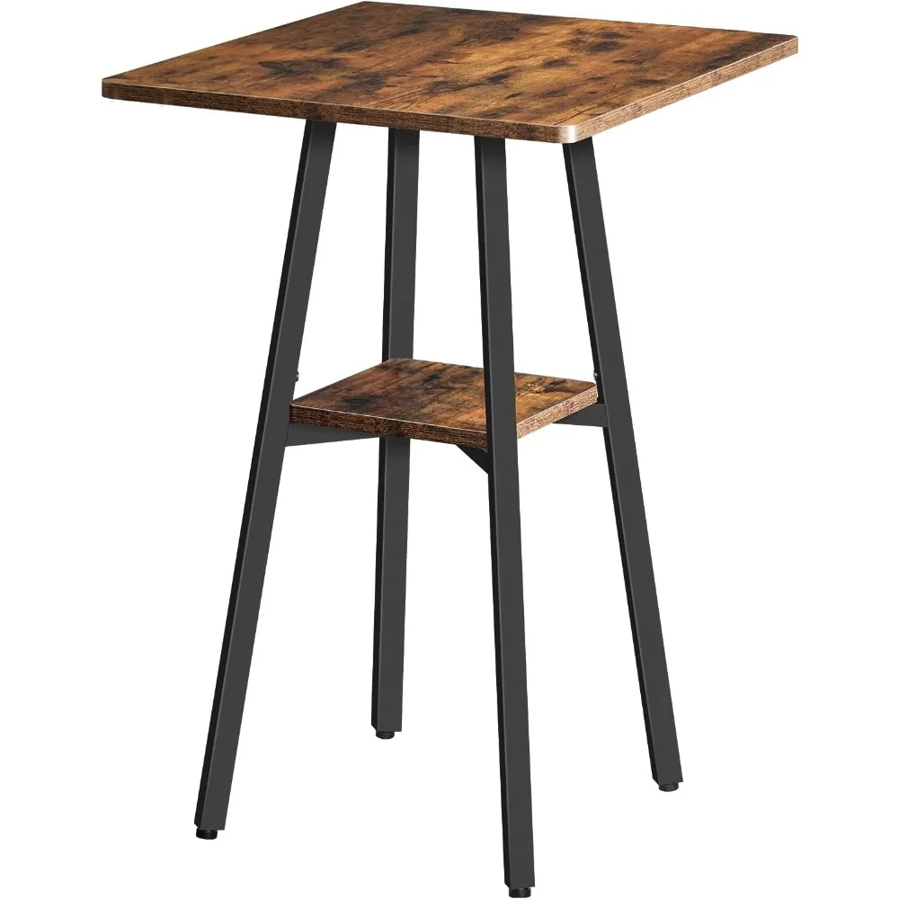 

Bar Table, 2-Tier High Top Pub Table, Counter Height Table with Storage, Small Kitchen Dining Table, 36.6" High Bar Table for L