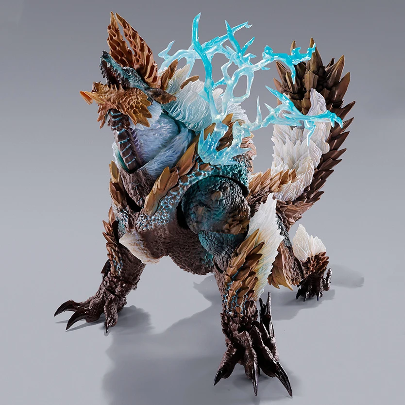 Original Bandai S.H.MonsterArts Monster Hunter Portable 3rd  Thunderwolf Dragon Jinoga Action Figure Collectible Model Ornament