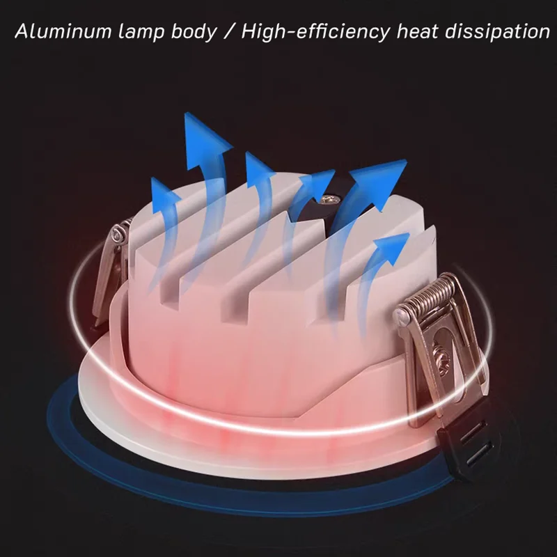 Embedded ultra-thin spotlights for living room and bedroom, ceiling-mounted, glare-proof, 30° adjustable 110V/220V 5W7W9W12W15W